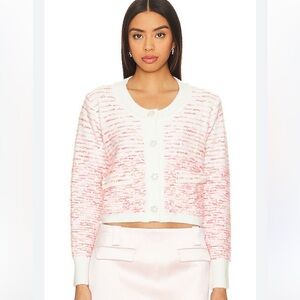 NWT Line & dot Newport cardigan in ivory‎ and pink